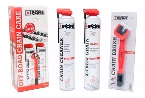 Kit Ipone Limpia Lubrica Cadena Aerosol Moto Off Road Motocross Enduro  Incluye Cepillo Solomototeam