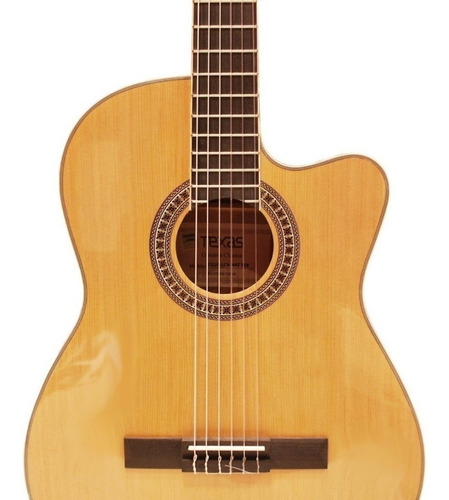 Imagen 2 de 4 de Texas Cg20 Guitarra Electrocriolla Con Corte + Funda