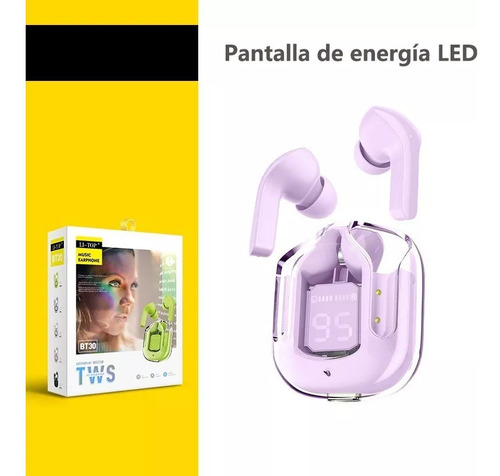 Audífonos Inalámbricos Acefast T8 Cristal Led Ipx4 Táctile