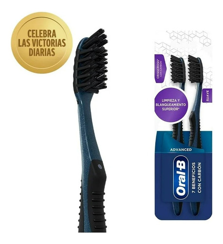 Cepillo Dental Oral-b Advanced 7 Beneficios Con Carbón 2 Pza