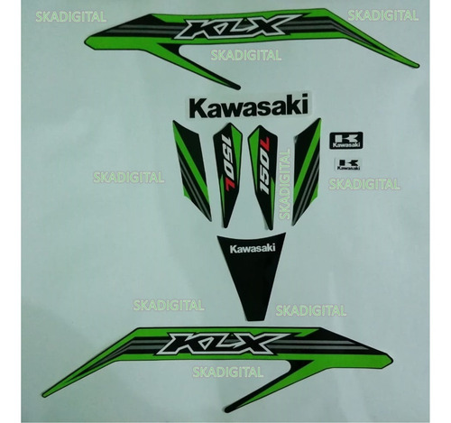 Kit Completo De Calcomanías Kawasaki  Klx