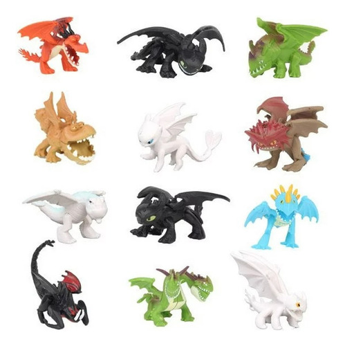 Set 12 Figuras Como Entrenar A Tu Dragon Chimuelo Colección