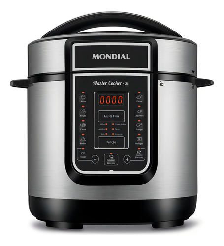 Panela De Pressão Elétrica Digital Pe-40 3l Preta Mondial Cor Preto Frequência 60 Hz
