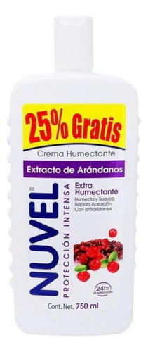 Crema Corporal Nuvel Extracto De Arándanos 750 Ml