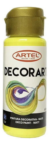 Frasco Pintura Decorart 60ml Artel - Los Colores Color Amarillo Limon 72