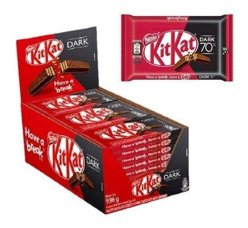 Chocolate Kit Kat Dark Meio Amargo C/72un - Nestlé