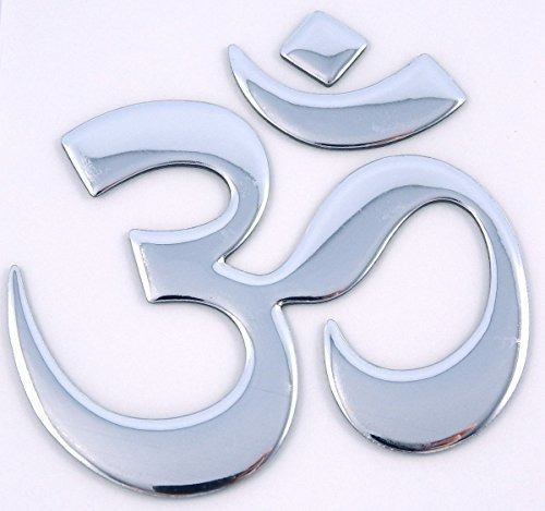 Aum Om Yoga, Acabado Chapado En Cromo Calcomania Emblema 3d 