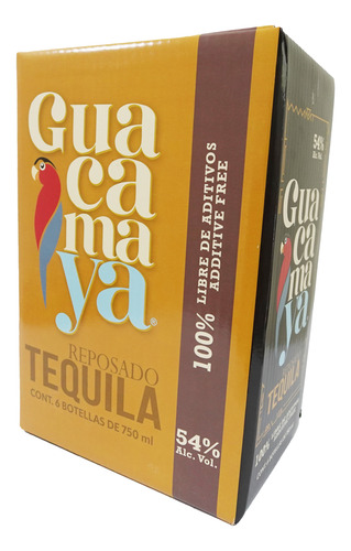 Caja Tequila Guacamaya Reposado - Pack 6 Botellas 54% 750 Ml
