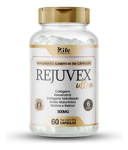 1un Rejuvex Ultra 60 Cáps Ácido Hialurônico - Pele Saudável Sem Sabor