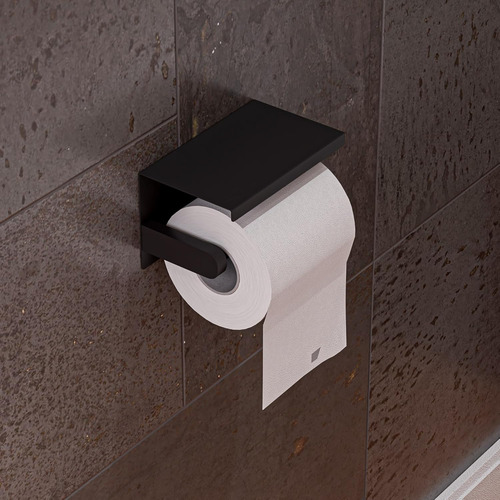 Soporte De Papel Higiénico De Acero Inoxidable Negro Con Est