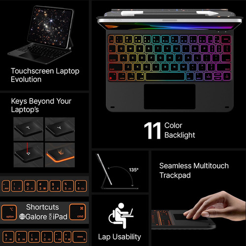 Funda C/ Teclado Typecase P/ iPad Air 11 '',m3 2025,m2 2024