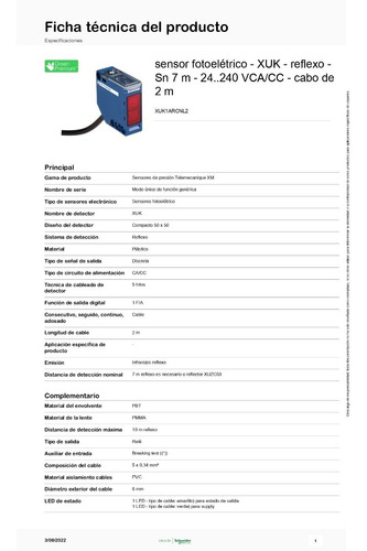 Sensor Fotoeléctrico Reflectivo 5h 24-240 Vca/cc