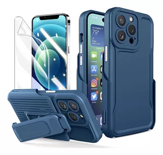 Funda Case + Mica Con Clip Para iPhone 14 Pro Max Uso Rudo