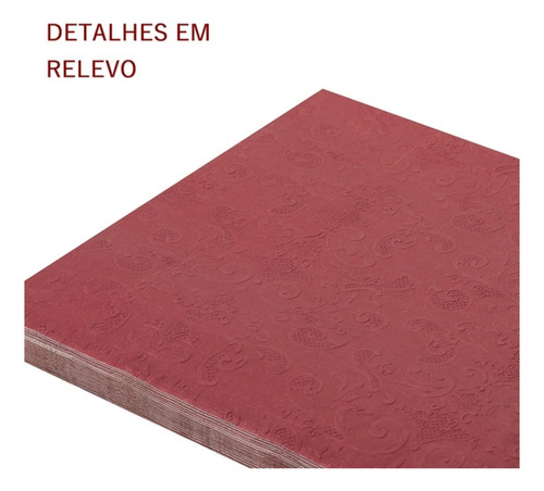 Guardanapo De Papel Alto Relevo Vermelho 33x33 20 Unidades F