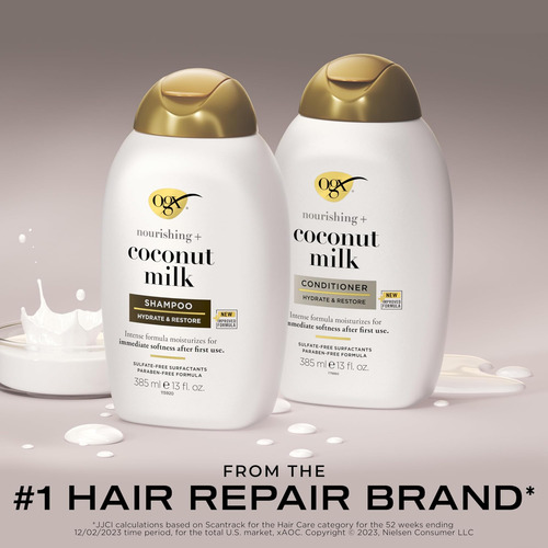 Conjunto Ogx Nutritivo + Shampoo E Condicionador De Leite De