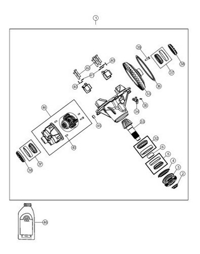 Imagen 3 de 5 de Aceite Diferencial Mopar Original 75w90 946ml