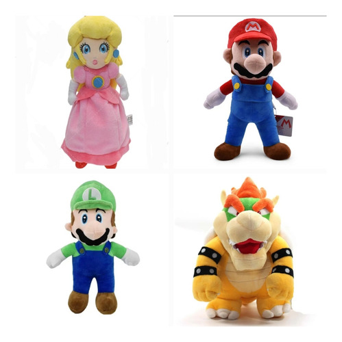 Peluches Mario Bros Luigi Wobser Y Princesa Peach