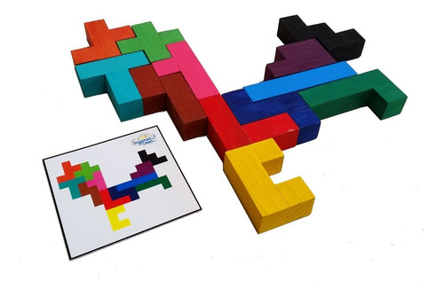 Imagen 4 de 8 de Ingeniacrea: Pentominó De Madera Puzzle 3d Con Caja