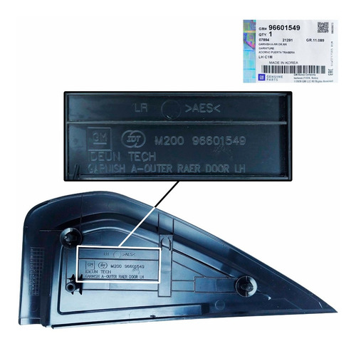 Imagen 9 de 10 de Tapa Externa Puerta Trasera Izquierda Spark 2012 2013 2014