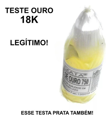 Teste Ouro Prata = Ácido 18k / 750 Com 30 Ml Cada Exata