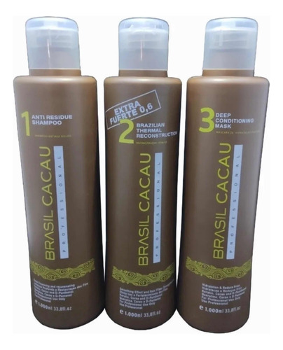 Kit Alisado Brasil Cacao Extra Fuerte 0.6 Profesional 1000ml