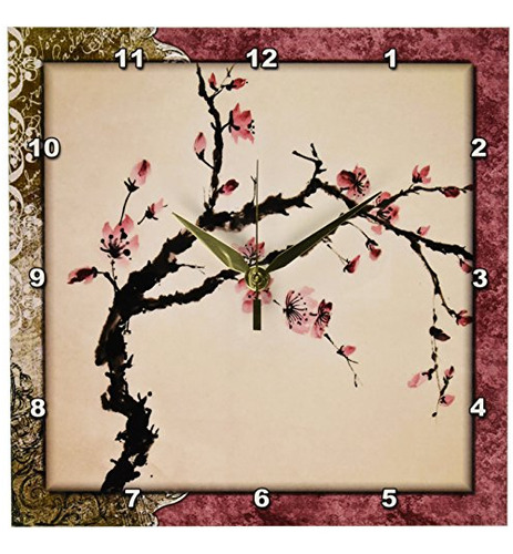 Llc Elegante Reloj De Pared De 10 X 10 Pulgadas Flores ...