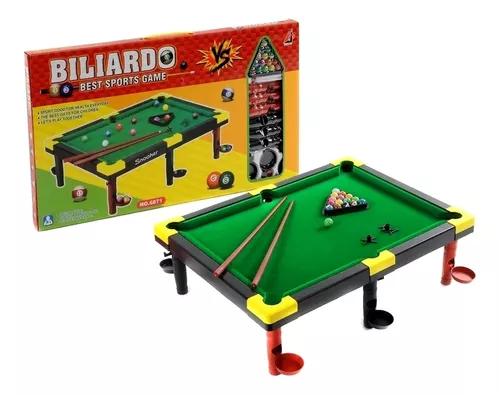 Mesa De Mini Sinuca Snooker Bilhar Com Tacos E Bolas