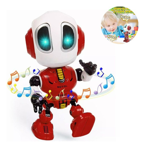 Robot Parlante Recargable Con Luz Led Juguetes Para Niños