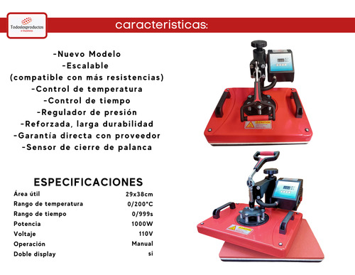 Kit Combo 8 En 1 Tlp 29x38 Para Sublimación Incluye Botellas