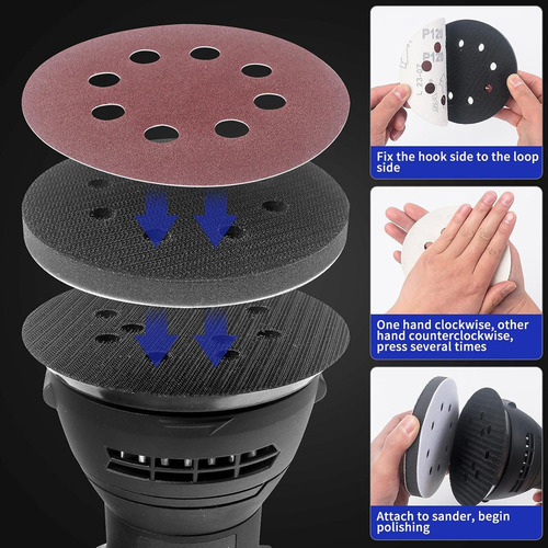 Paquete De 4 Almohadillas De Espuma Para Lijadora Orbital, 5