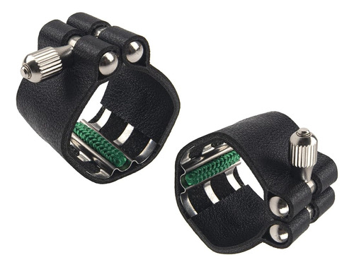 2pcs Yootones Negro Cuero Artificial Saxofón Boquilla Saxo L