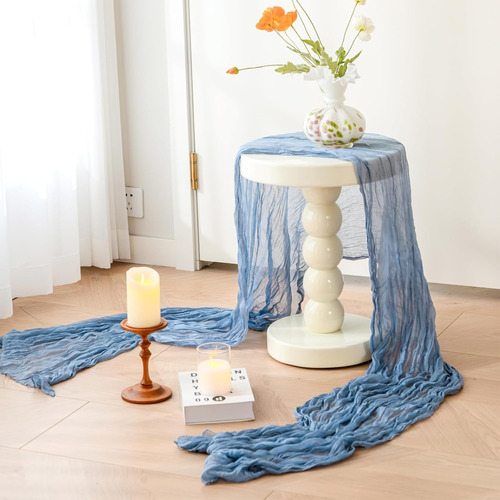 Corredor De Mesa Azul Claro, 3 Metros, Decoración Para Bodas