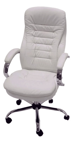 Silla de escritorio Mobilarg Manager Magnum 10013 ergonómica  blanca con tapizado de cuero sintético