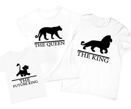 Kit De 3 Playeras Familiares -leones -reyna-rey Y Futuro Rey