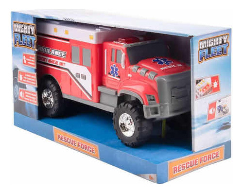 Ambulancia Mighty Fleet Luz Y Sonido Realista 30cm