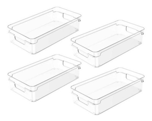 Conjunto 4 Organizadores De Prateleira Multiuso 30x15x7cm