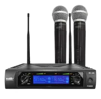 Comprar Set 2 Microfonos Inalambricos Uhf Romms Mc-328 Display Prof Color Negro