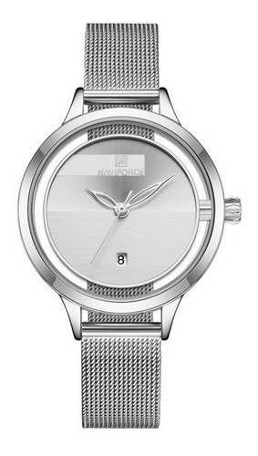 Relógio De Pulso De Quartzo Feminino Naviforce 5014, Cinto D