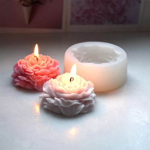 2 Pcs Moldes De Silicona Para Hacer Velas De Flores Peonías
