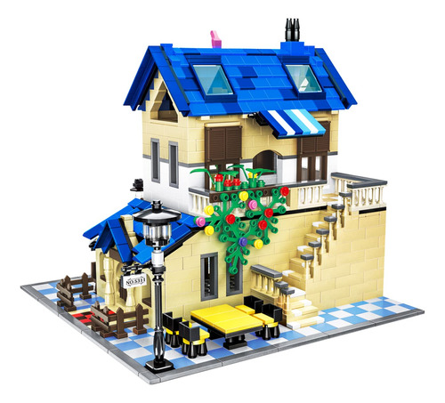 Geyang French Lodge Villa House Building Kit, City Street M.