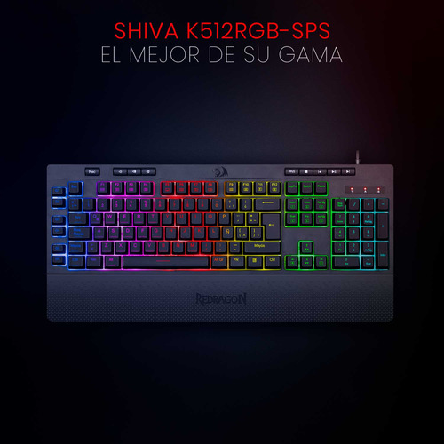 Teclado Gamer Redragon Shiva K512 Rgb, Español La, Negro