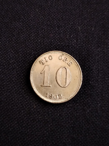 Moneda Suecia 10 Ore 1902 Plata. J 