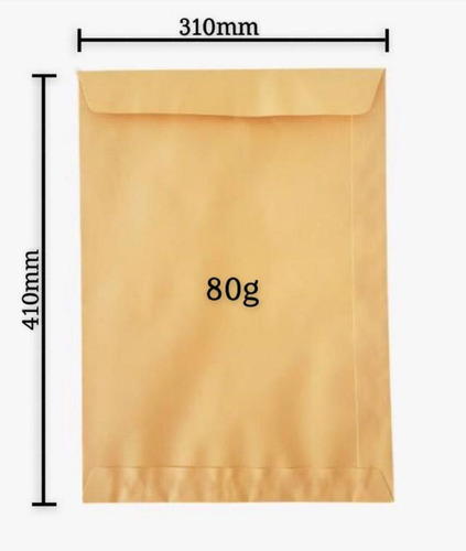 50 Unid Envelope 310x410 Kraft Ouro 80gr