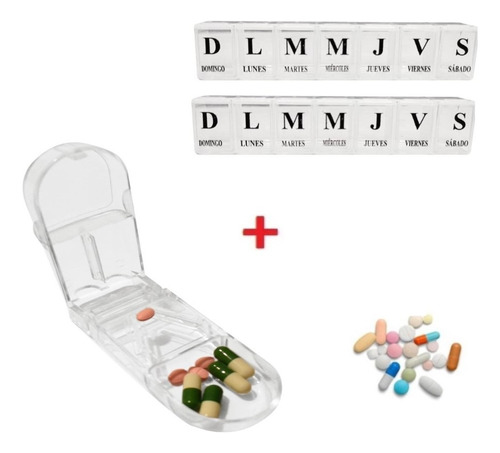 Cortador De Pastilla Con Pastilleros Semanales Portátil