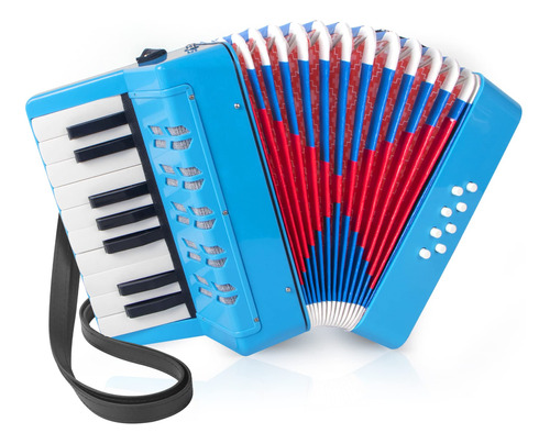 Acordeon De Piano De 17 Teclas Para Ninos, 8 Bajos Con Corre