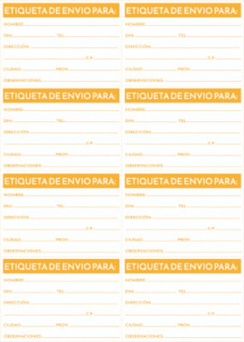 40 Etiquetas Troqueladas Para Envíos Autoadhesivas Glossy