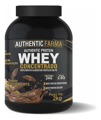 Whey Concentrado E Isolado Authentic Farma-proteína 2 Kilos! Chocolate