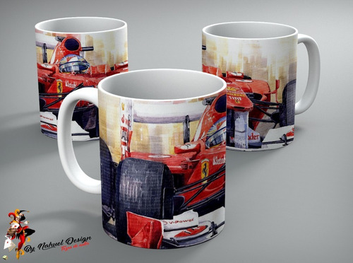 Taza De Ceramica F1 Ferrari Fernando Alonso Art