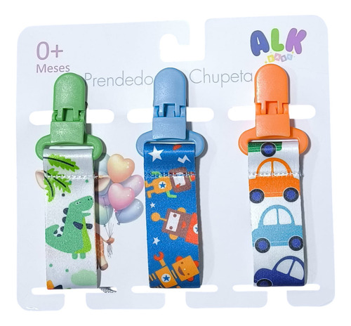 Kit Com 3 Prendedores De Chupeta Bico Bebê - ALK Baby