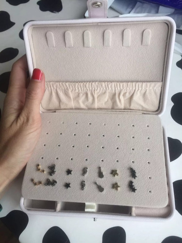 Imagem 6 de 6 de Caixa De Joias De Couro De Camada Dupla Bolsa